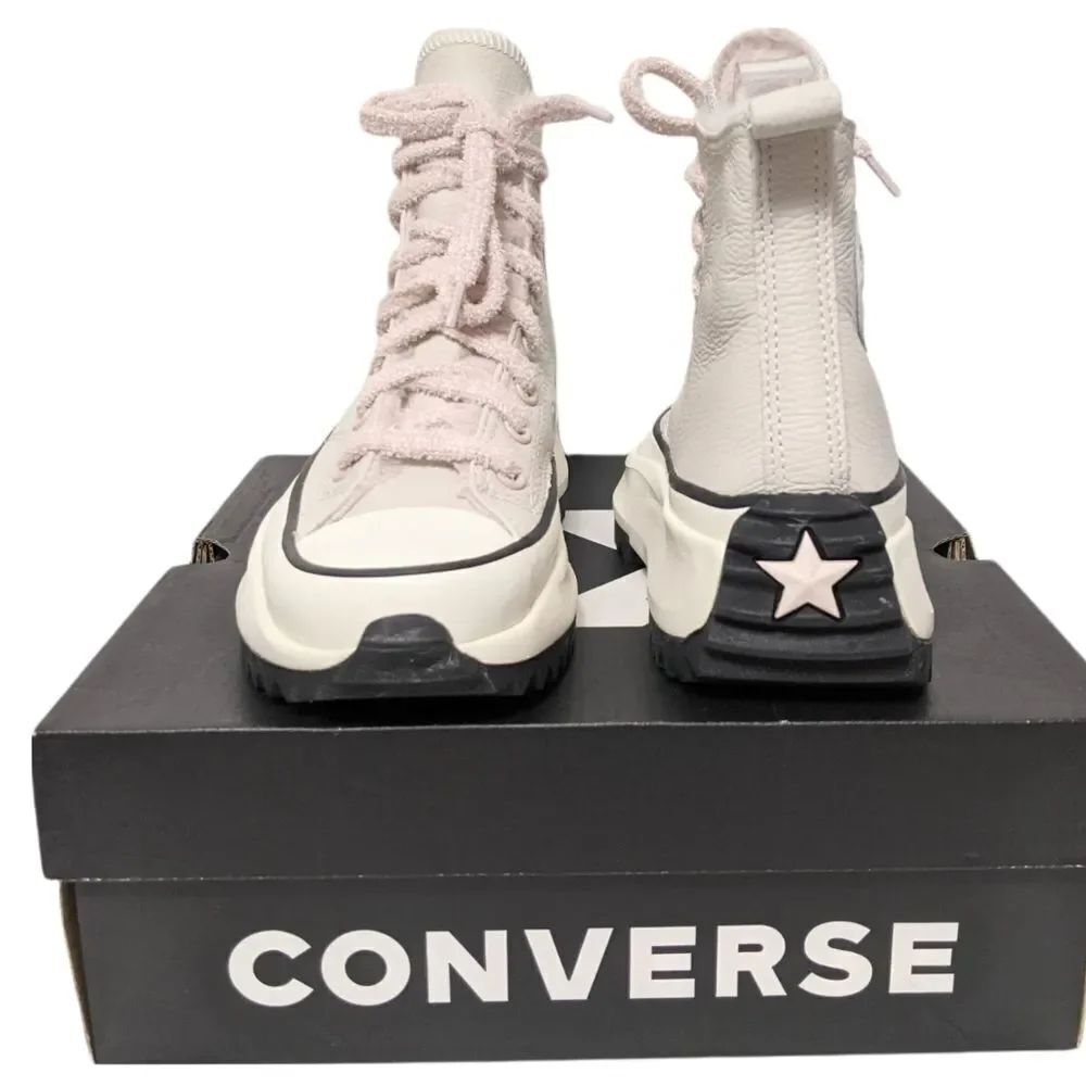 NIB CONVERSE Run Star Hike Hi Cozy Club Leather Sneakers 4.5 - Picture 2 of 9